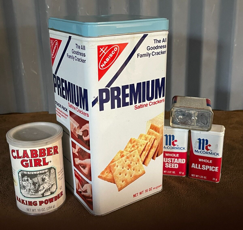 Lot of 7 VTG Tins Nabisco McCormick Schilling Spice P &G Ivory Soap Clabber Girl - Picture 5 of 11