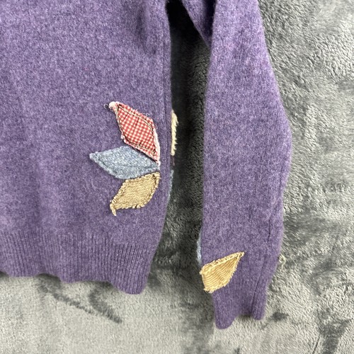 Ralph Lauren Womens Jumper Small Merino Wool Sweater Applique Patch Floral Petal - Picture 14 of 15