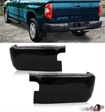 For Toyota Tundra 14-21 Steel Rear Bumper End Caps w/o Park Sensor Holes Black