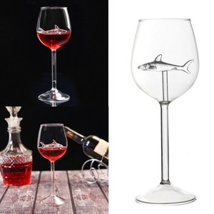 Red Wine Glass With Shark Inside Wine Bottle Crystal Glasses For