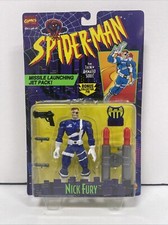 Toy Biz Spider-Man Animated Series Nick Fury w/ Missile Launching  Jet Pack MOC