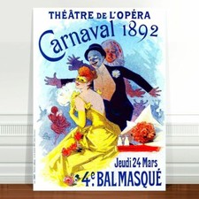 Stunning French Theater Poster Art ~ CANVAS PRINT 8x10" ~ Carnival 1892