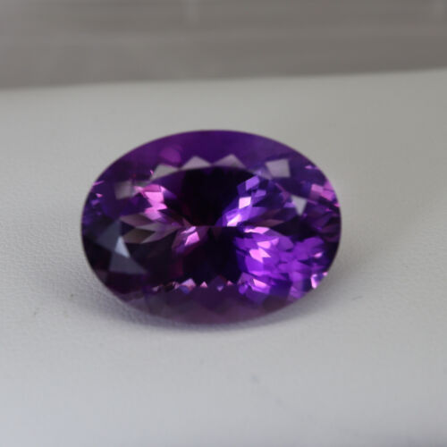 36.1 Cts 26x19.4x13.9 MM Natural Purple Brazilian Amethyst Faceted Oval Gemstone - Picture 3 of 15