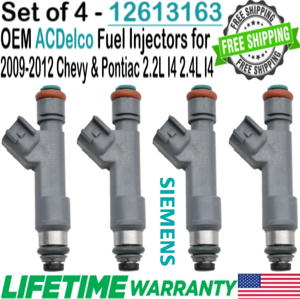 ACDelco OEM x4 Best Upgrade Fuel Injectors for 2009-2011 Chevrolet HHR 2.2L I4 Foto 2 de 4