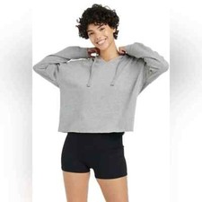 Colsie Women's French Terry Lounge Hooded Sweatshirt Gray Size XS