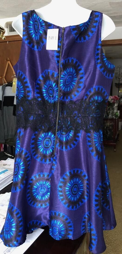 NEW Melonie T Womens Size 16 Royal Blue Short Dress Black Lace Prom Homecoming - Picture 4 of 9