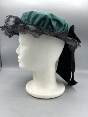 NWT Elsie Massey Womens Victorian Hat Black Green Feathers  display picture 1