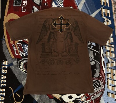 00s MORGAN HOMME long shirt grunge 襤褸 Men Women Gothic Shirt Y2K Emo Grunge Alt Vintage Cross