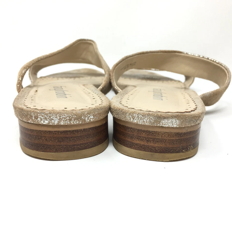 Farylrobin 拖鞋凉鞋拖鞋女式 9.5 码金色破旧 — 第 3/4 张图片