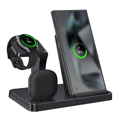 3In1 Wireless Charger Charging Stand For Samsung S25 S26 Galaxy Watch 8 7 6 Buds