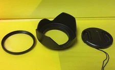 FLOWER LENS HOOD+UV FILTER+CAP 52mm to NIKON NIKKOR 18-55mm 55-200mm