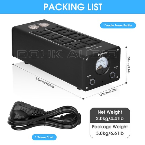 HIFI 3000W 15A Netzteil-Reiniger für Stereoanlagen EMI-Filtersockel mit VU-Meter - Afbeelding 7 van 9