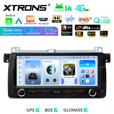 8,8'' QLED Android 14 Autoradio 256GB LTE 4G GPS 4K UHD HiFi für BMW E46 M3 MG ZT