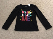 Wonder Kids Long Sleeve Black Shirt Mommy Loves ME Graphic 5T NWT