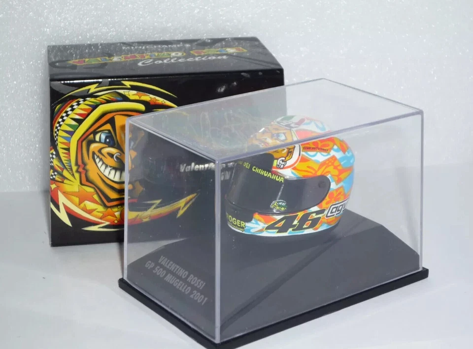 MINICHAMPS 1:8 MODELLINO CASCO HELMET VALENTINO ROSSI HONDA GP 500 MUGELLO 2001 - Immagine 2 di 4