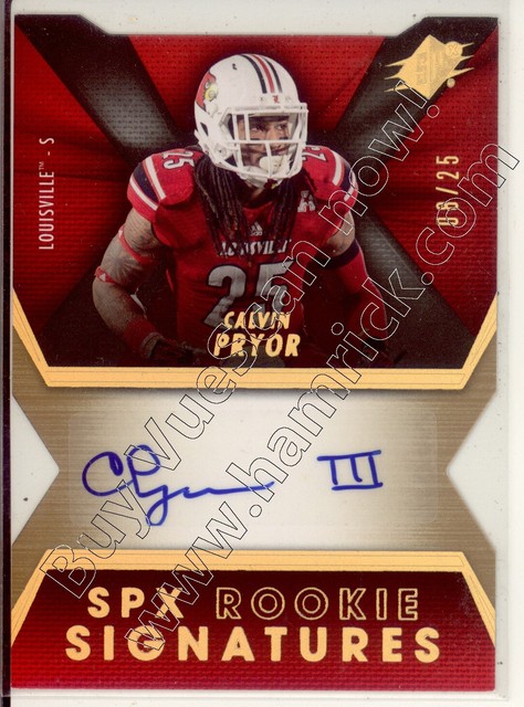 calvin pryor rc rookie draft auto autograph louisville cardinals college #/25