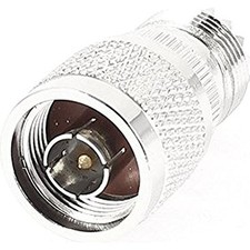 Silver Tone UHF Female to N Male F/M Coax Straight Adapter Connector High Quali