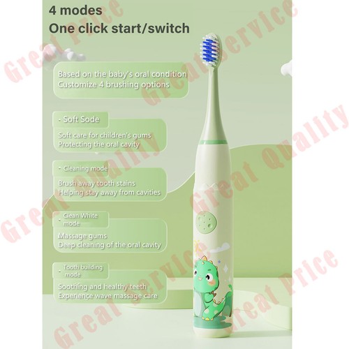 Electric Toothbrush For Kids 4 Modes Battery Toddler Operated Silicone Baby IPX7 - Picture 12 of 24