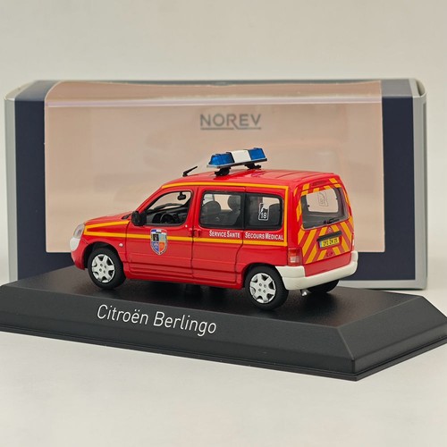 1/43 Norev Citroen Berlingo Pompiers-Secours Medical 2004 Red Diecast Model Car - Picture 5 of 7
