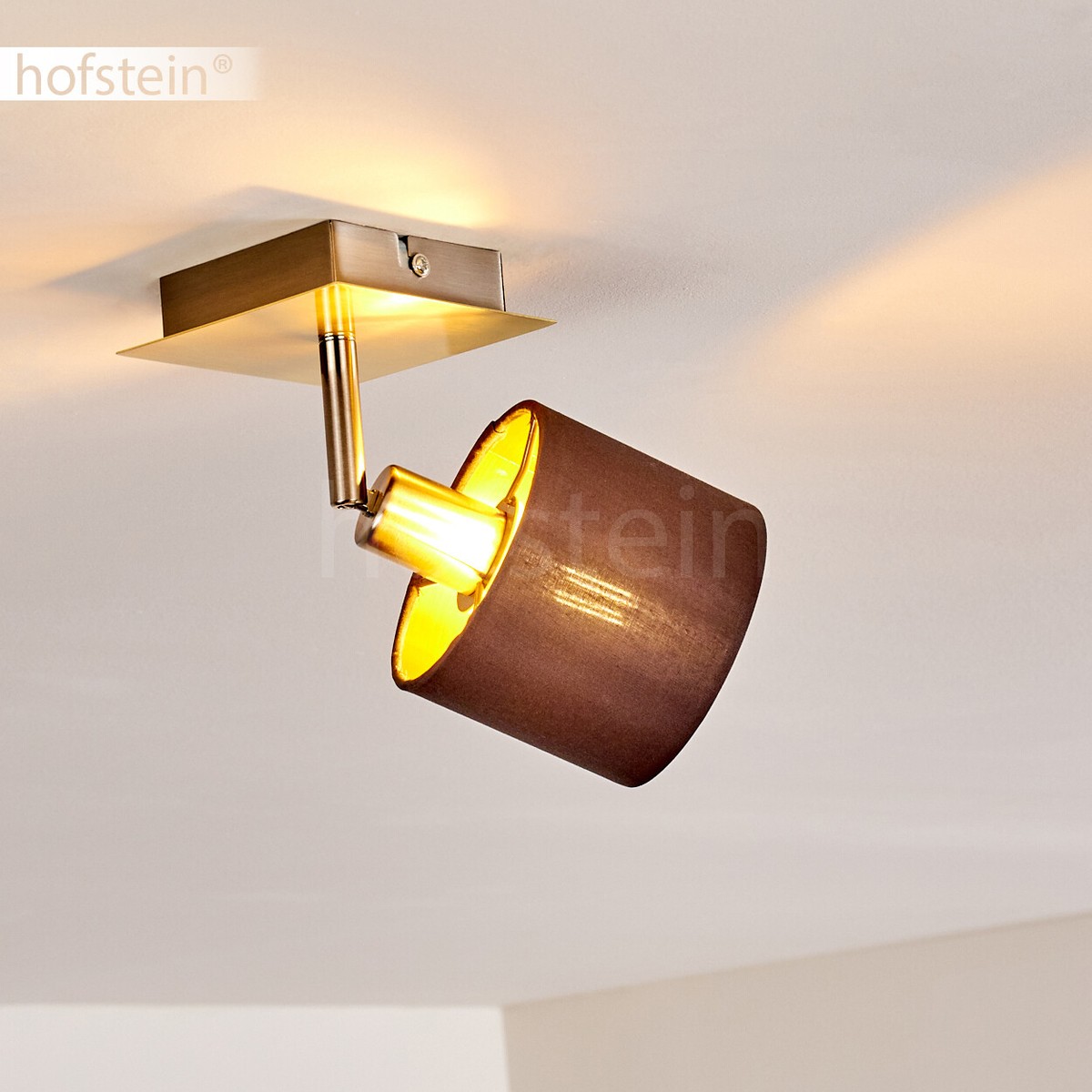 Plafonnier Moderne Hofstein Laiton/verre Fumé - Lampe Suspension Corridor