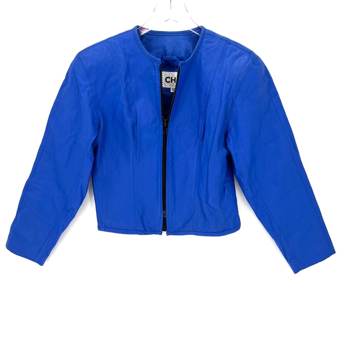 ベスト・ジレ IRO Women Jackets ELYCIAWP100BLU03 BLUE Blue Brando Genuine Leather Jacket - Leather Skin Shop