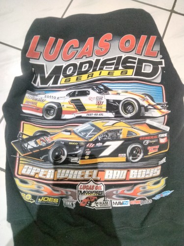 Lucas Oil Open Wheels Bad Boys Black Hooded Sweatshirt Size Large - Picture 3 of 3