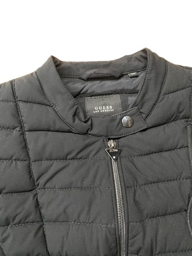 Guess Los Angeles Womens Size Medium Black Puffer Jacket Stretch Lightweight Vgc - Picture 2 of 8