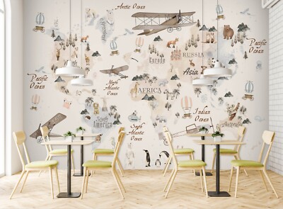 3D Painted Map ZHUA4126 Wallpaper Wall Murals Removable Self-adhesive Ann