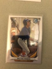 ONE 2014 Bowman Chrome and TWO Non-Chrome Draft 1st Milton Ramos. THREE CARD LOT