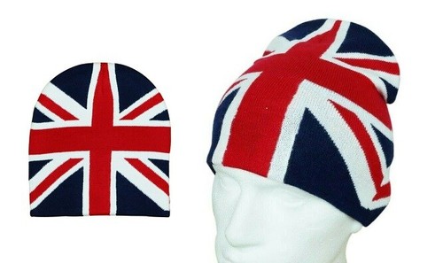Beanie Hüte britische Flagge Union Jack Bommel Bommel Strick Damen Herren Hüte - Bild 8 von 14