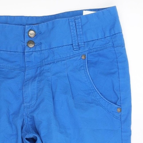 Pantalones azules de diseño único para mujer talla M L32 con cremallera - Imagen 10 de 12