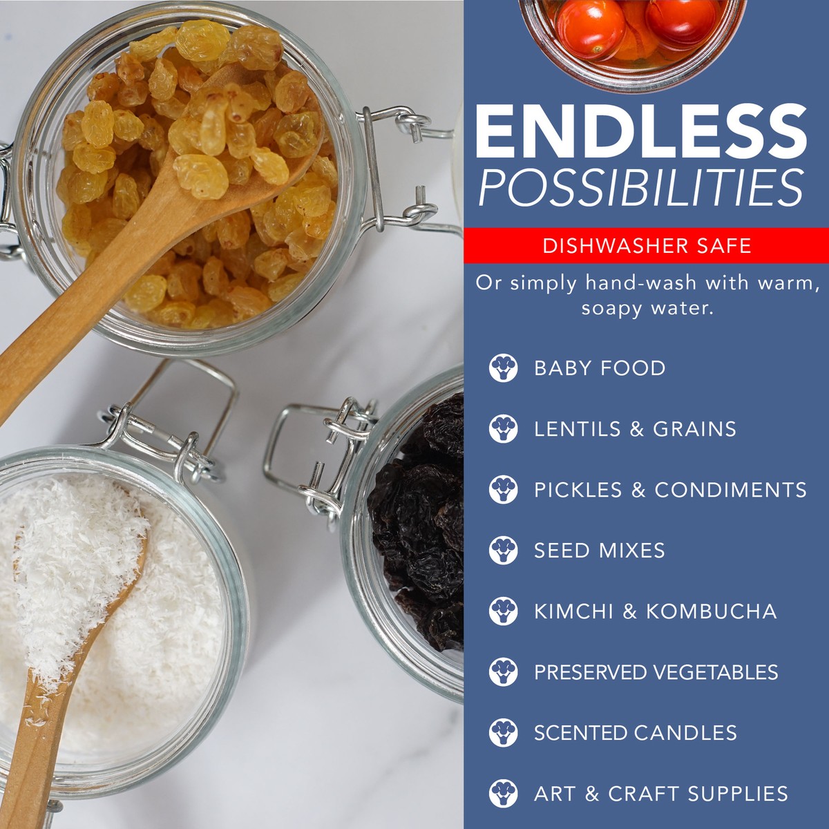 Glass Storage Bottles HEFTMAN Clear Glass Bottles With Lids – 500 ML Reusable Drink Storage, 3-Pack, Airtight & Dishwasher Safe 5 ML Glass Jar - Foto 8