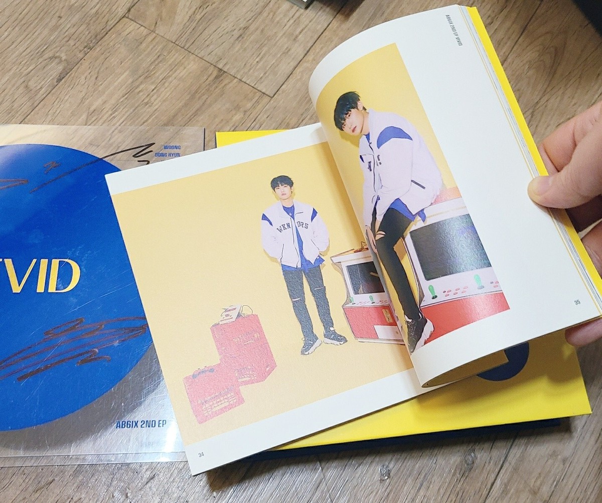 AB6IX VIVID PROMO album Autographed Signed handwritten message KOR