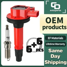 UF553 Enhanced 6 Ignition Coil + Spark Plug for Ford Lincoln MKX Mazda 3.7L 3.5L