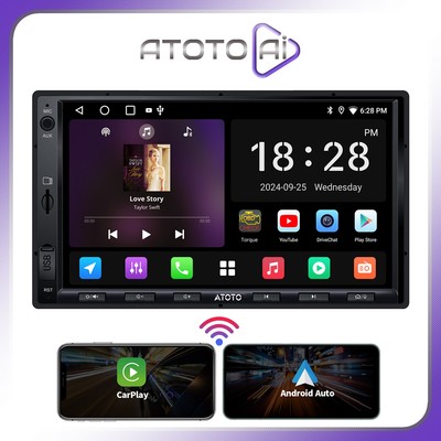 ATOTO 2G+32G Universial 7'' Carplay Stereo Radio Apple Android GPS SiriusXM w/RWC