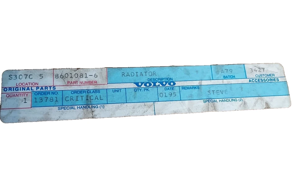 VOLVO RADIATOR 8601081-6 Amazon P1800S/E/ES (1967-70); 142/145/145 1967-74 USED - Image 3 of 4