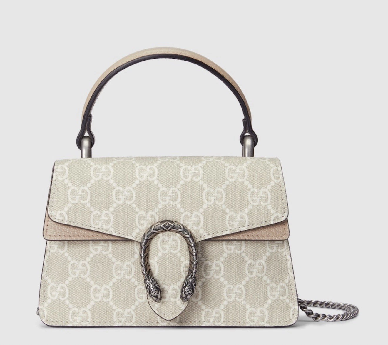 Sac Gucci Dionysus Mini beige blanc suprême GG toile poignée supérieure neuf avec étiquette 1
