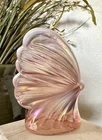 Vintage Fenton Pink Opalescent Iridescent Butterfly Glass Figurine