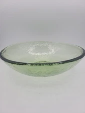 Fire And Light Recycled Art Glass 11- 11.5 Inch Serving Bowl Olive Green