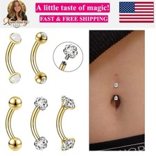 14G Small Belly Button Rings for Women - 316L Stainless Steel Tiny Internally...