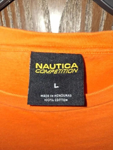 Nautica Competition Men's Short Sleeve T-shirt Orange Size Large Please Read image 3