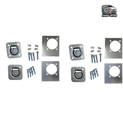 4 Pack For Cargo Trailer Silver Anchor Tie Down D-Ring Flush with Hardware