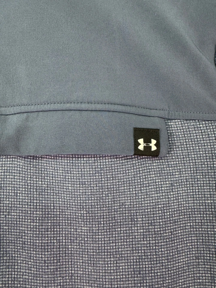 Pulôver de golfe Under Armour Storm masculino XL cinza quarto encaixe pescoço simulado - Imagem 3 de 4