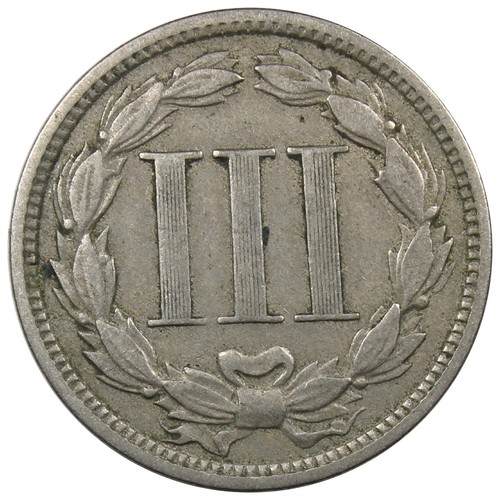 1869 Three Cent Nickel VF+ VERY FINE Condition Type Coin A2041 - Picture 2 of 2
