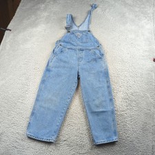 Vintage 90s Baby Guess Overalls Girls 6 Y Blue Denim Youth Logo USA Made Logo