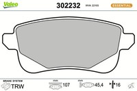 Valeo Bremsbelagsatz Scheibenbremse Essential 302232 FüR ScÉNic JZ0 Renault 3