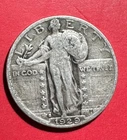 1929S US Standing Liberty SILVER Quarter! "San Francisco" Mint! FINE! Old Coin!
