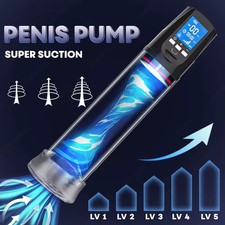 Vacuum Electric Penis Pump Digital rechargeable Male Men Penis Enlarger Growth