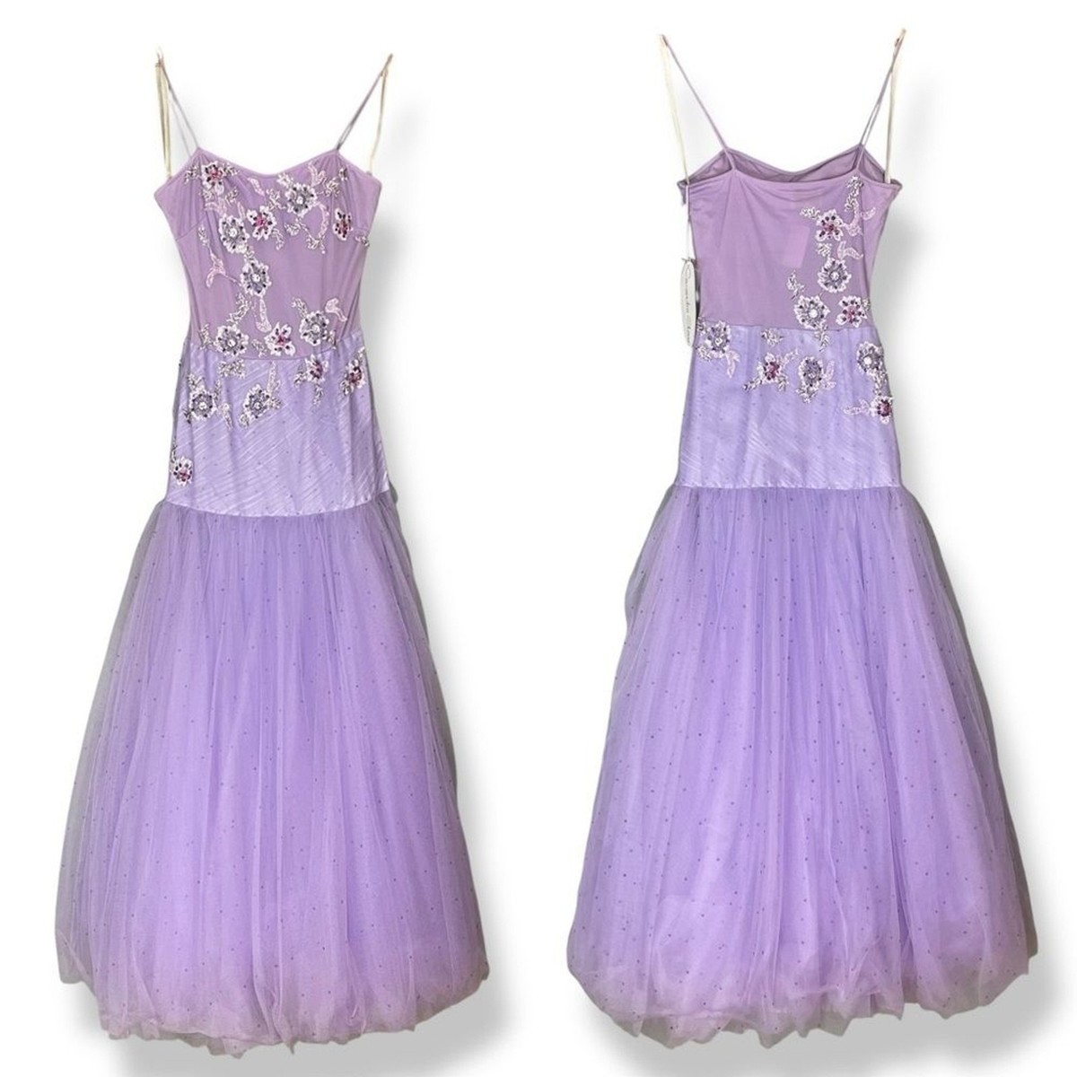 NWT Cassandra Stone Prom Dress Beaded Lace Size 6 Drop Waist Purple  Lavender | eBay