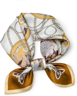 100% Mulberry Silk Scarf 25.6''x25.6'' Square Women Neckerchief Headscarf - Lightw